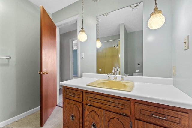 6 Ridge Pl, Morgantown, WV 26505 - full bath with vanity, a shower, and baseboards