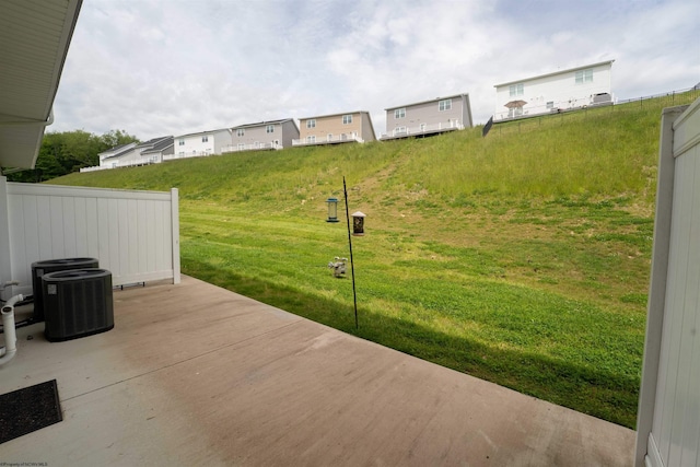 2052 Mountain Ash Ln, Morgantown, WV 26501 - view of yard featuring central air condition unit, a patio, and fence