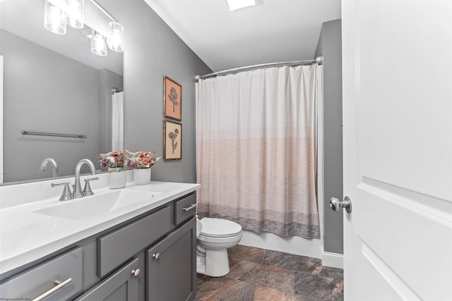 2052 Mountain Ash Ln, Morgantown, WV 26501 - full bath featuring stone finish floors, toilet, vanity, and shower / bath combo