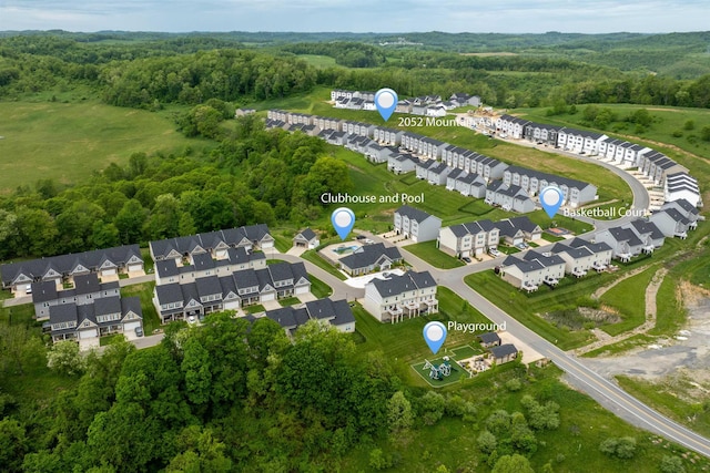 2052 Mountain Ash Ln, Morgantown, WV 26501 - aerial perspective of suburban area with a heavily wooded area