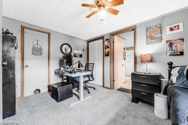 719 Elk Run Rd, Bruceton Mills, WV 26525 - carpeted office featuring ceiling fan