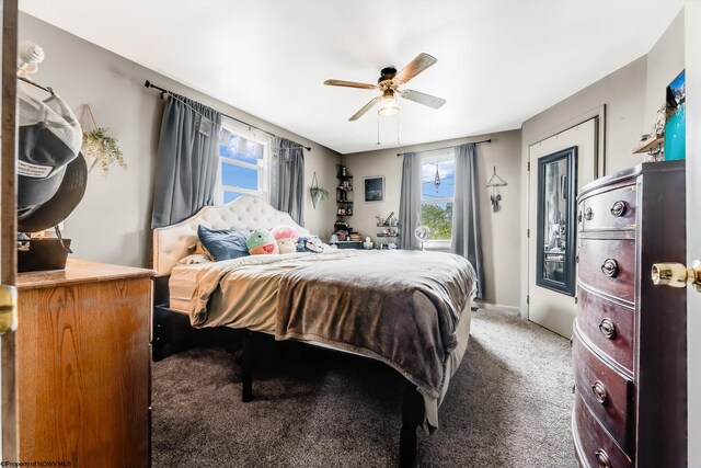 719 Elk Run Rd, Bruceton Mills, WV 26525 - bedroom with light colored carpet and ceiling fan