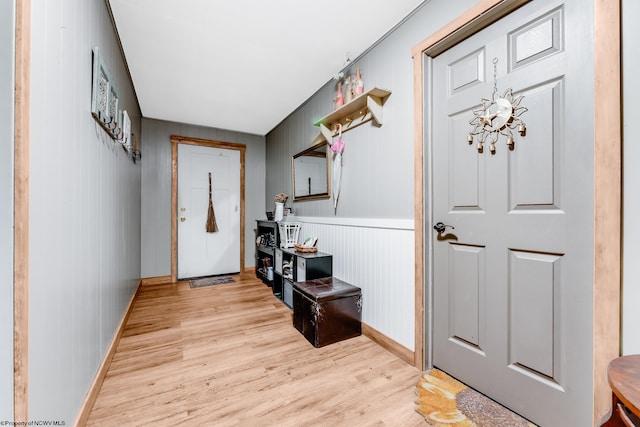 719 Elk Run Rd, Bruceton Mills, WV 26525 - entrance foyer featuring light wood-style flooring, a decorative wall, and baseboards