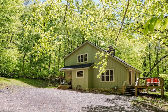 434 Cabin Mountain Rd, Davis, WV 26260 - chalet / cabin featuring a chimney and a deck