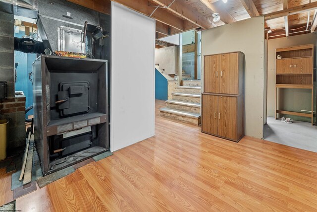 42 Ice Linn Ln, Fairmont, WV 26554 - below grade area with wood finished floors and stairway