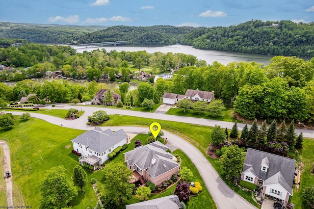 2022 Georgian Ln, Morgantown, WV 26508 - aerial perspective of suburban area featuring a large body of water and a forest