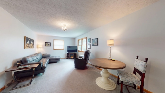 524 Kinney St, Bridgeport, WV 26554 - living room with carpet flooring, baseboards, and a textured ceiling