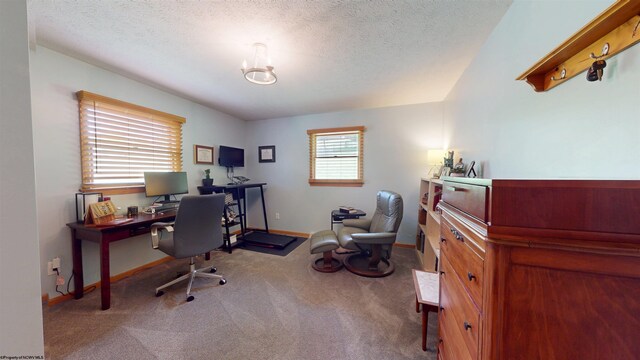 524 Kinney St, Bridgeport, WV 26554 - office area with carpet flooring, a textured ceiling, baseboards, and a chandelier
