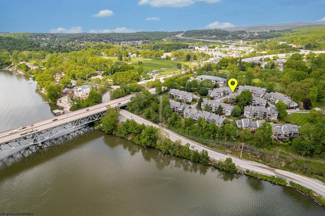 405 Lakeview Ests, Morgantown, WV 26508 - aerial overview of property's location with a notable bridge and a large body of water