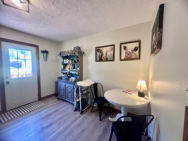 1829 Crooked Run Rd, Clarksburg, WV 26301 - office featuring light wood-style floors, a textured ceiling, and baseboards