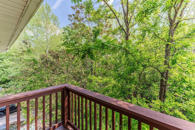 233 Creekside Dr Unit 3, Morgantown, WV 26508 - wooden deck featuring a forest view