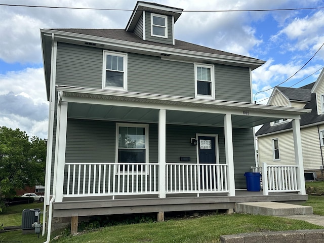 505 State St, Fairmont, WV 26554 - american foursquare style home with a porch and cooling unit