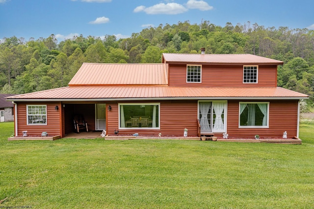 595 States Fork Rd, Metz, WV 26585 - view of front of property featuring a front yard and metal roof