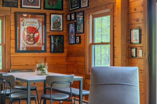 1 Ginger Ct, Terra Alta, WV 26764 - dining area with wooden walls