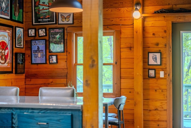 1 Ginger Ct, Terra Alta, WV 26764 - dining area with wooden walls
