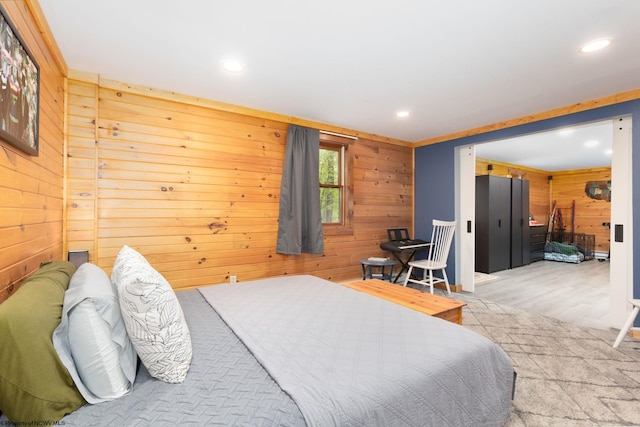 1 Ginger Ct, Terra Alta, WV 26764 - bedroom featuring wooden walls, recessed lighting, and wood finished floors