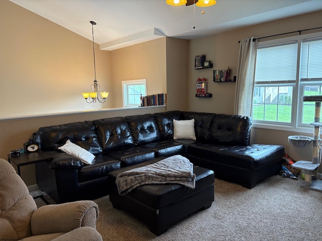 501 Santa Fe Ct, Morgantown, WV 26508 - carpeted living room with healthy amount of natural light and vaulted ceiling