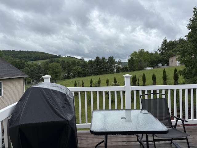 501 Santa Fe Ct, Morgantown, WV 26508 - wooden terrace featuring a grill and outdoor dining area