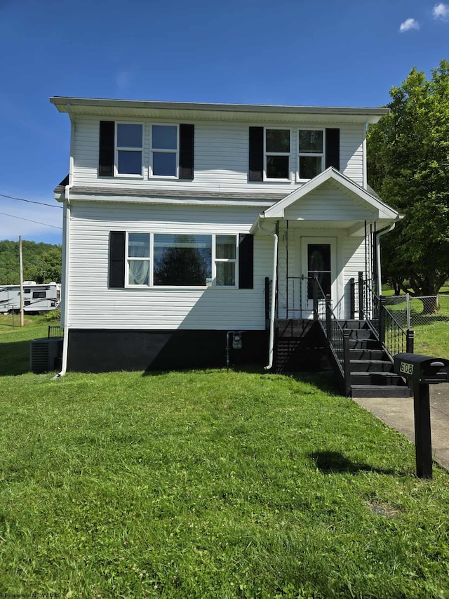 608 Ohio Ave, Nutter Fort, WV 26301 - view of front of home featuring a front lawn and central AC