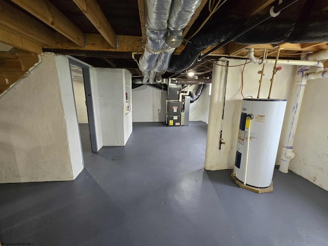608 Ohio Ave, Nutter Fort, WV 26301 - unfinished below grade area with water heater and heating unit