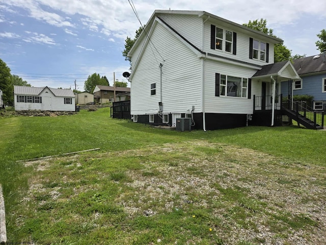 608 Ohio Ave, Nutter Fort, WV 26301 - view of side of property featuring a lawn and cooling unit