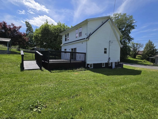 608 Ohio Ave, Nutter Fort, WV 26301 - rear view of house with a wooden deck