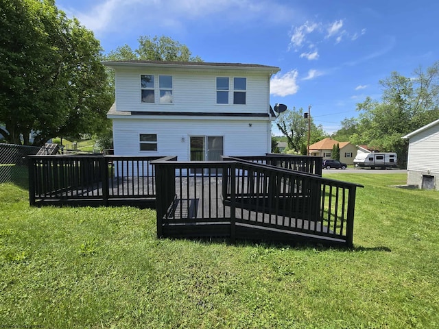 608 Ohio Ave, Nutter Fort, WV 26301 - rear view of property with a wooden deck and a lawn