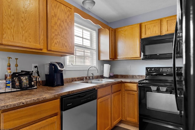 112 Eagle Dr, Maidsville, WV 26541 - kitchen with black appliances and a sink