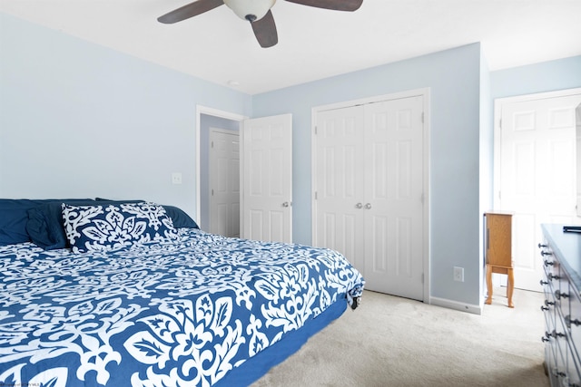 112 Eagle Dr, Maidsville, WV 26541 - bedroom with carpet, a closet, ceiling fan, and baseboards