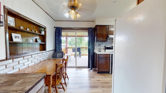 1601 Green Gables Rd, Fairmont, WV 26554 - dining space featuring ceiling fan and light wood-style floors
