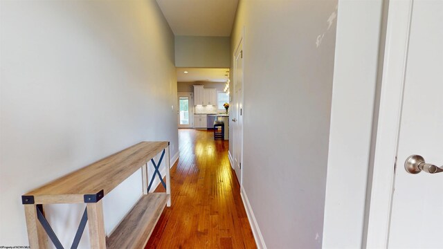 123 Sadie Ln, Morgantown, WV 26508 - hallway featuring wood finished floors and baseboards