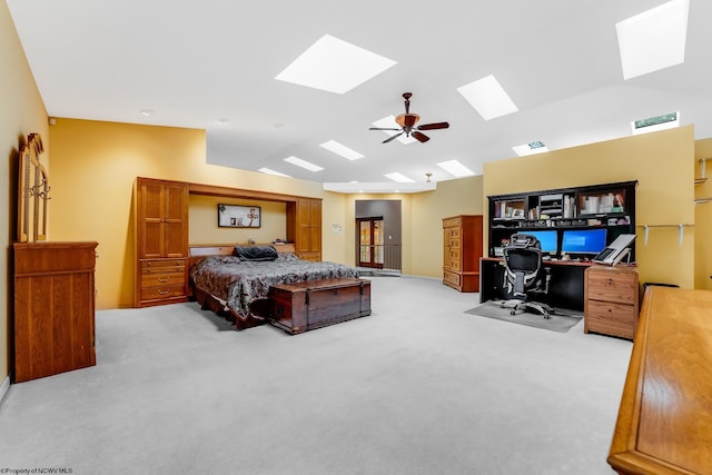 237 Highland Ave, Grafton, WV 26354 - bedroom with a skylight, an office area, light carpet, and a ceiling fan