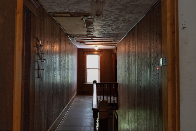 248 Casteel Rd, Terra Alta, WV 26764 - hallway with wood walls and wood-type flooring