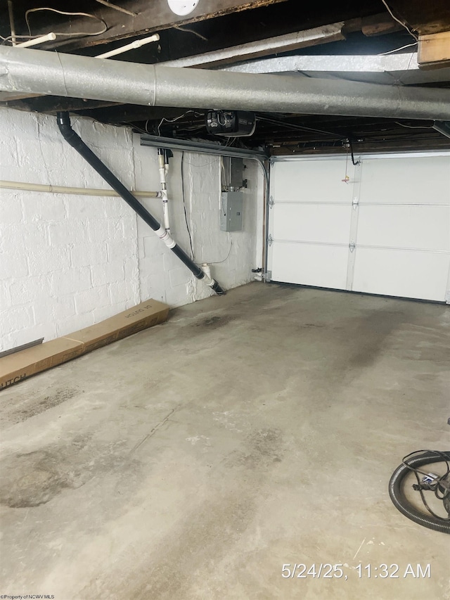 344 Tygart St, Fairmont, WV 26554 - garage with electric panel and concrete block wall