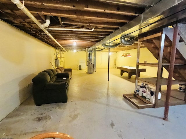 183 Camp Mountaineer Rd, Morgantown, WV 26508 - unfinished below grade area with heating unit and water heater