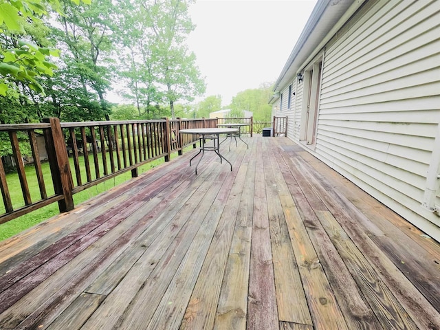 183 Camp Mountaineer Rd, Morgantown, WV 26508 - wooden deck featuring outdoor dining space