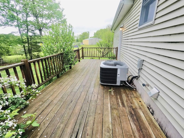 183 Camp Mountaineer Rd, Morgantown, WV 26508 - wooden deck featuring cooling unit