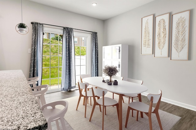 233 Stonehurst Dr, Morgantown, WV 26501 - dining room with dark wood-type flooring and baseboards