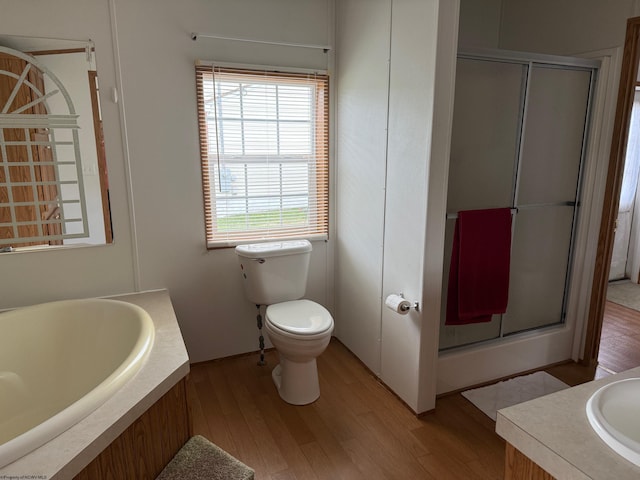 227 Wamsley Way, Valley Bend, WV 26293 - bathroom featuring vanity, a shower stall, wood finished floors, and toilet