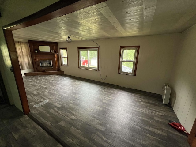 15 Carl Zinn Rd, Independence, WV 26374 - unfurnished living room with plenty of natural light, dark wood-style floors, and radiator heating unit