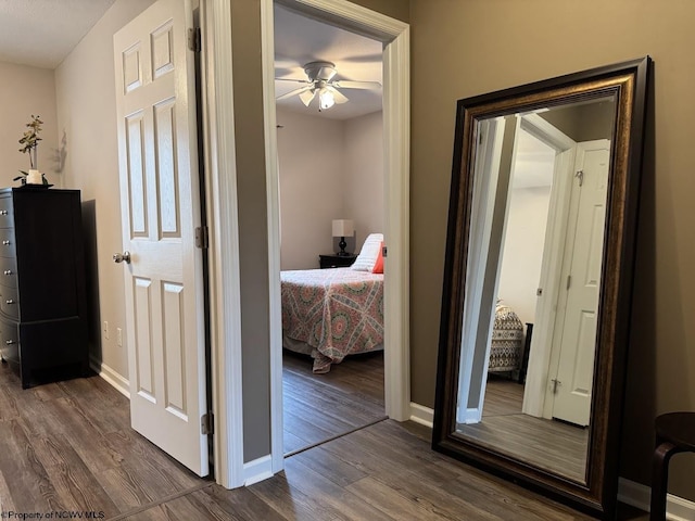 203 Tarbert Ct, Morgantown, WV 26508 - bedroom with dark wood-style floors, baseboards, and a ceiling fan