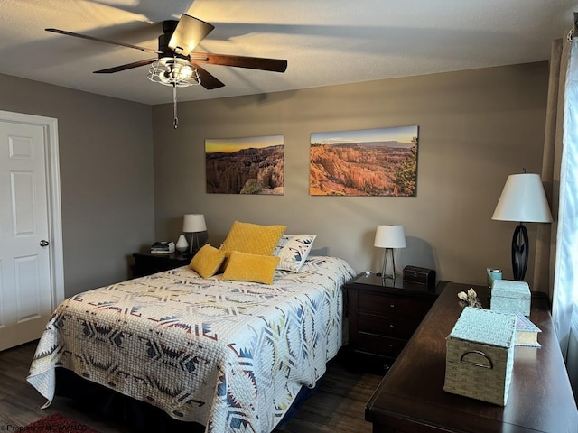 203 Tarbert Ct, Morgantown, WV 26508 - bedroom with dark wood finished floors and ceiling fan