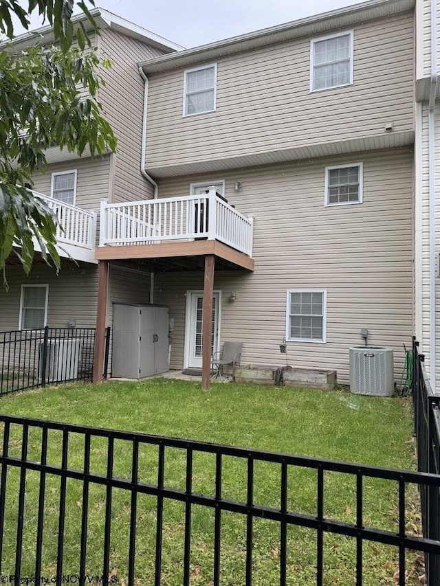 203 Tarbert Ct, Morgantown, WV 26508 - rear view of house featuring a deck and central AC unit