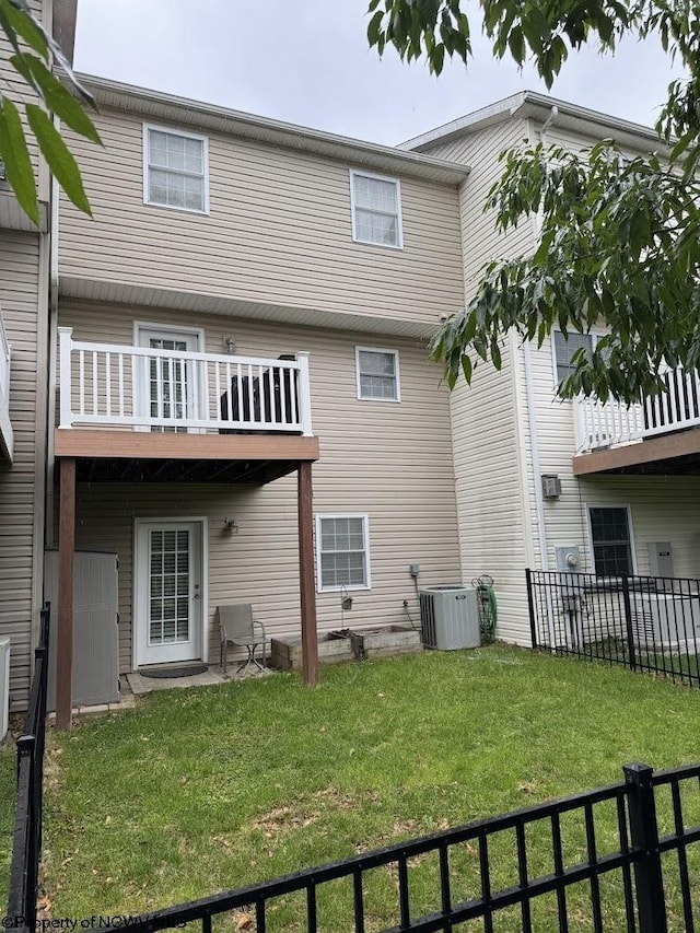 203 Tarbert Ct, Morgantown, WV 26508 - back of property featuring central air condition unit and a balcony