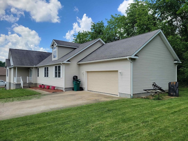 110 Woodmont Way, Fairmont, WV 26554 - view of side of property featuring a garage, driveway, a yard, and a shingled roof