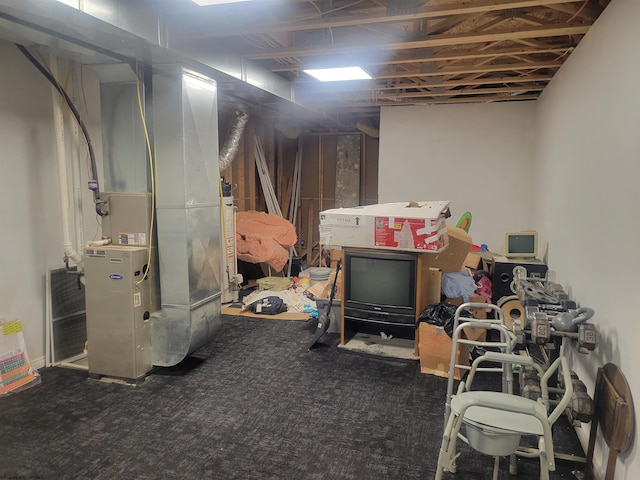 110 Woodmont Way, Fairmont, WV 26554 - basement with carpet flooring and heating unit