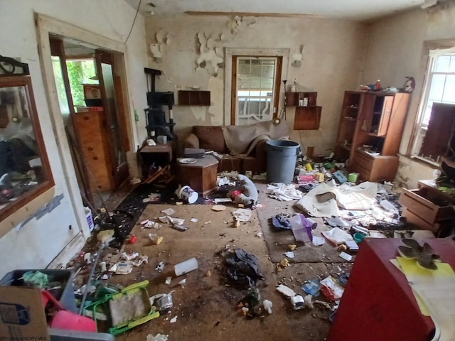 1738 Charleston Ave, Huntington, WV 25701 - miscellaneous room featuring a wood stove