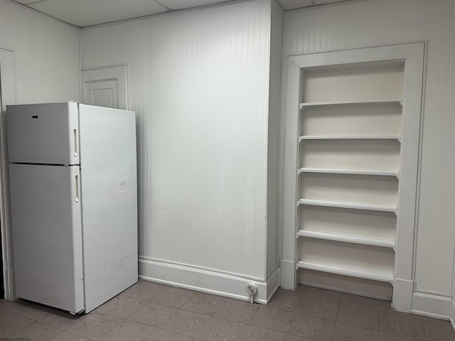 820 Field St, Fairmont, WV 26554 - kitchen with freestanding refrigerator and baseboards
