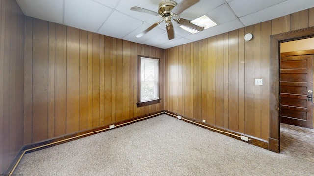 820 Field St, Fairmont, WV 26554 - carpeted empty room with ceiling fan and wooden walls