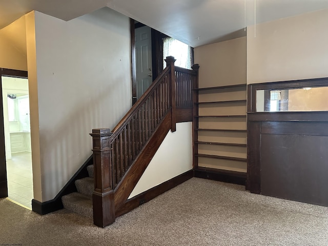 820 Field St, Fairmont, WV 26554 - stairway featuring carpet and baseboards